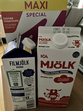 Fil mjölk och flingor