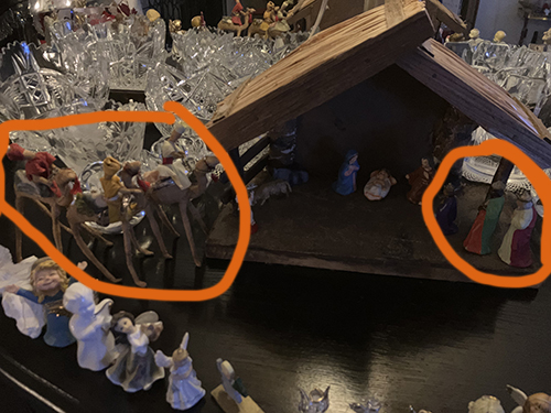 Krubban 2024 med inringade vise män Krubban 2024 med inringade vise män