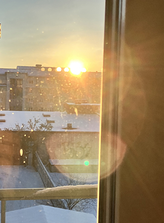 Januarisol genom balkondörren Januarisol genom balkondörren