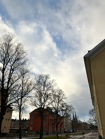 Ljusare januarihimmel på St Olofsgatan
