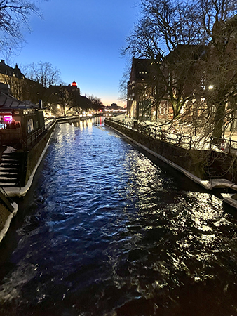 Januarimorgon över ån från Nybron