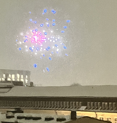 Nyårsrakter över hustaken