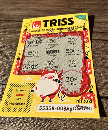 Trisslott vinst 30 kr