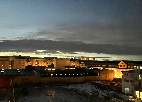 Baksidan januarimorgon is o tö