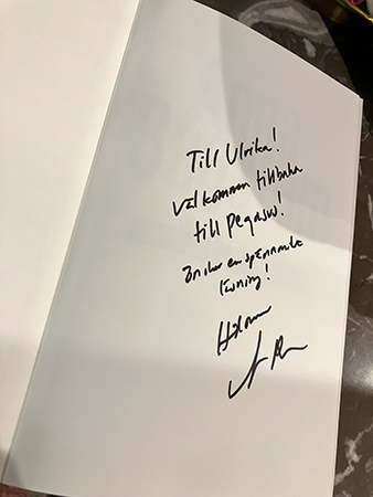 Hälsning från författaren Anna Bågstam i boken Fallet Valentina