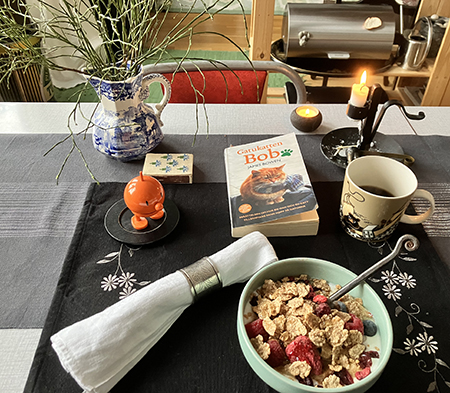 Onsdagsfrukost med Hopptimisten Bob och blåbärsris