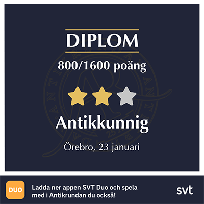 Diplom antikkunnig i Örebro 23 januari 2025 Diplom antikkunnig i Örebro 23 januari 2025