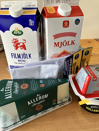 Fil mjölk pålägg sås uppblåsbara galgar