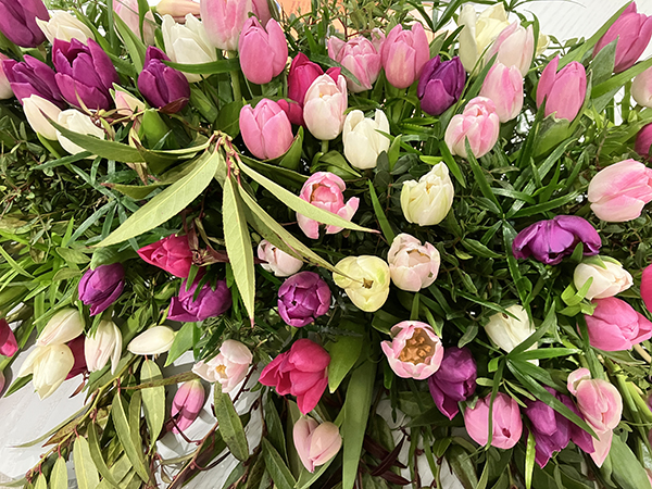 Tulpanarrangemang på jobbet