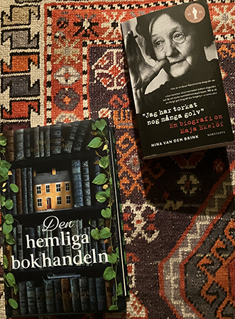 Böckerna Den hemliga bokhandeln och Jag har torkat nog många golv