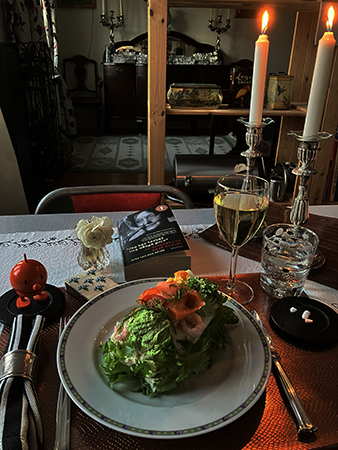 Fredagsmiddag smörgåstårta och riesling med Hopptimisten o Maja Ekelöf