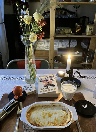 Kycklinglasagne med Hopptimisten Tistelhonung o tända ljus Kycklinglasagne med Hopptimisten Tistelhonung o tända ljus