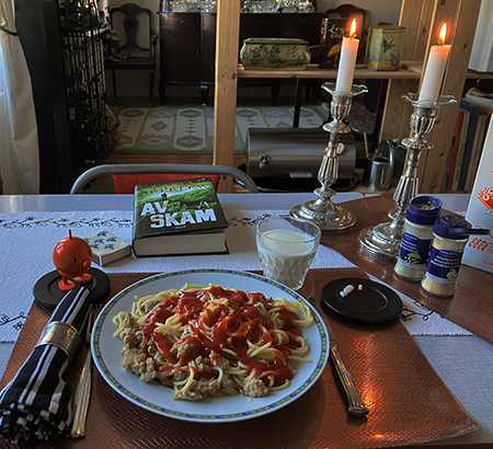 Spaghetti o kycklingfärs med Hopptimisten o Av skam