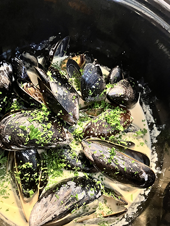 Musslor till förrätt Melanders fisk