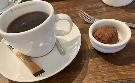 Kaffe på maten med tryffel Melanders fisk