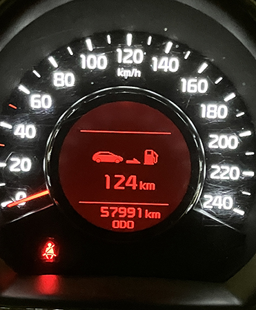 Mätarställningen i bilen 5799