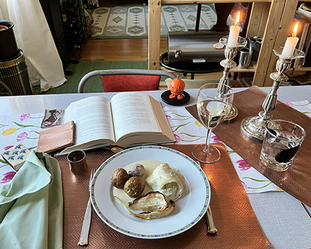 Fylld havskattsfilé vitvinssås potatis o fänkål huvudrätt Helgens goda v 15 2025