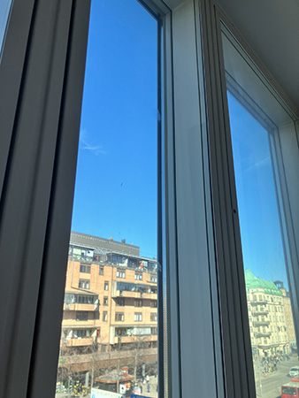 Utsikt mot Ringvägen från hotellet