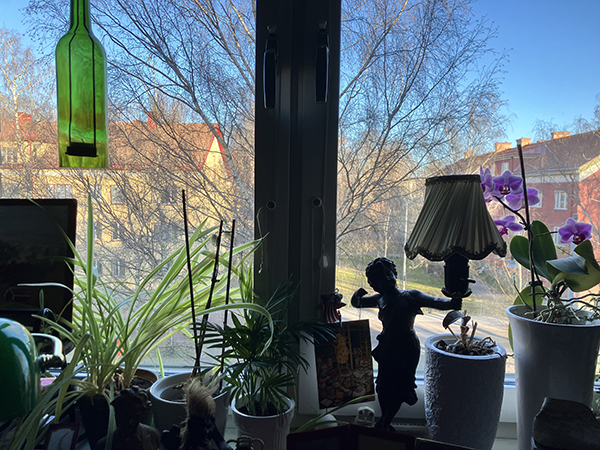 Arbetsrumsfönstret ut mot St Olofsgatan