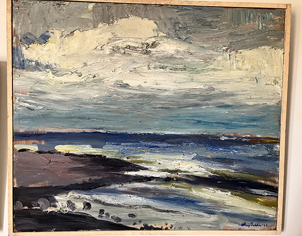 Olja kustmotiv av Harry Sahlin