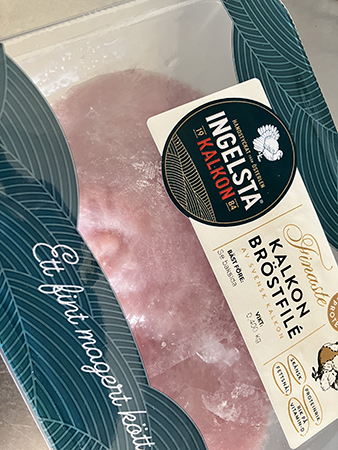 Kalkonfilé på tining