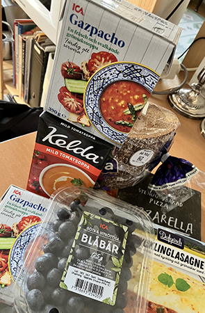 Soppor frysmiddagar bröd o blåbär