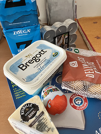 Kaffe Bregott ädelost potatis värmeljus dammsugarpåsar Kinderegg