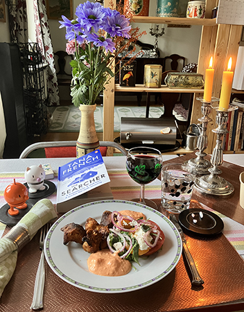 Kolgrillad kyckling med grönsaker och paprikadipp Hopptisarna The Searcher