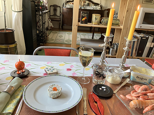 Laxbakelse havskräftor räkor riesling med Hopptimisten