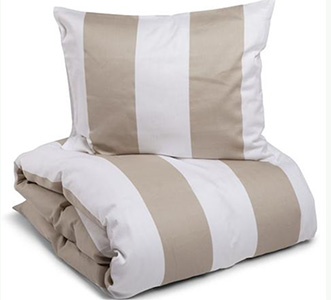 Påslakan bredrandiga sandfärg och vita