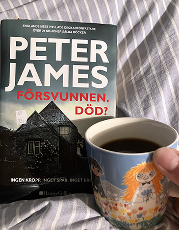 Peter James bok Försvunnen död o kaffe på sängen