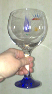 40års glas med blå fot 40års glas med blå fot