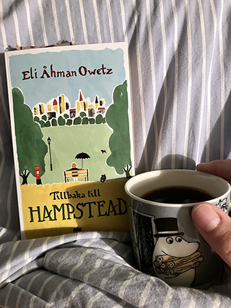 Tillbaka till Hampstead o kaffe på sängen i min nya Muminmugg