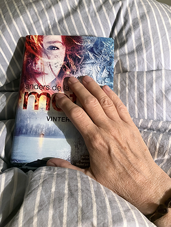 Min hand på boken Vintereld