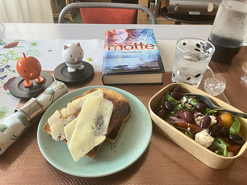 Rostat bröd tomat- o mozarellasallad med oliver Vintereld