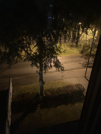 Regnig augustikväll fotad genom sovrumsfönstret Regnig augustikväll fotad genom sovrumsfönstret