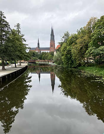 Domkyrkan och ån från Haglunds bro mulen himmel