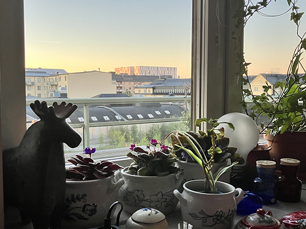 Köksfönstret och utsikt Köksfönstret och utsikt