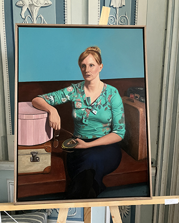 Kvinnoporträtt till salu lik en bekant