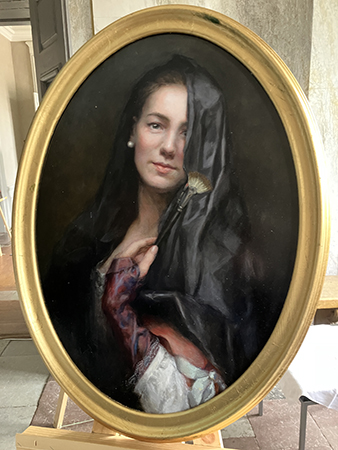 Självporträtt av konstnären med anspelning på Roslin