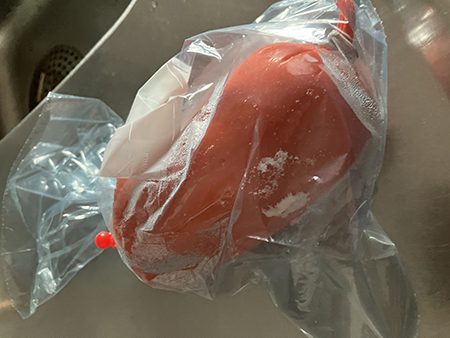 Kycklingstekkorv på tining