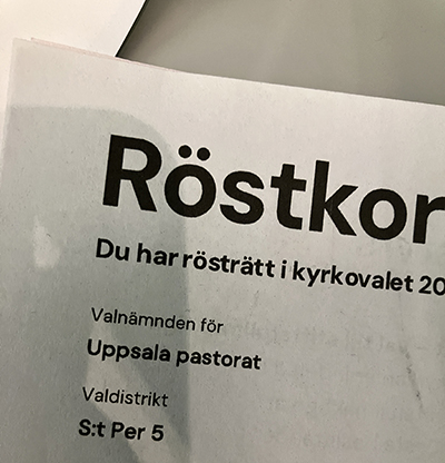 Röstkort i kyrkovalet 2025