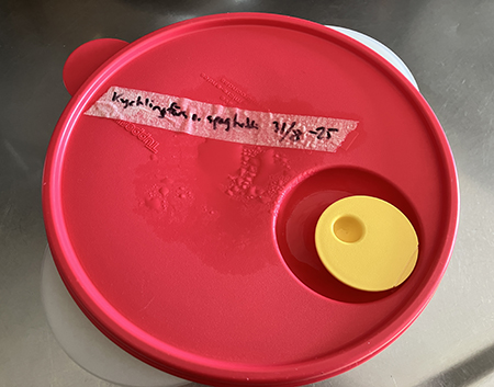 Matlåda med kycklingfärs och spaghetti i