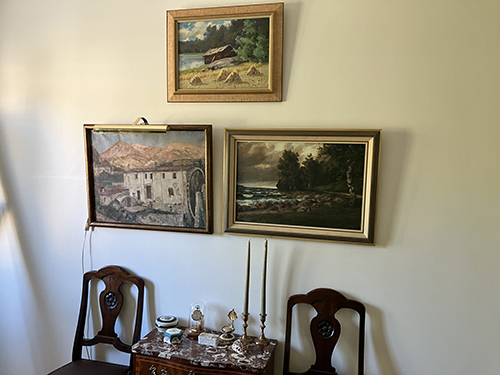 Sommartavlan i sovrummet ovanför Mentonkvarnen och Hösttavlan