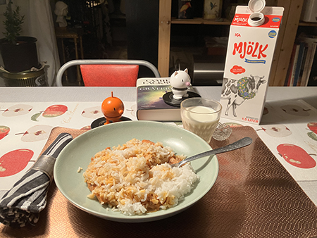 Korv Stroganoff med ris Hopptisarna o Gråterskan