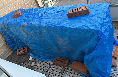 Balkongsoffan med presenning