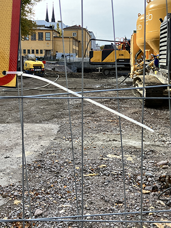 Grävmaskiner vid järnvägen St Olof 17 okt 2025