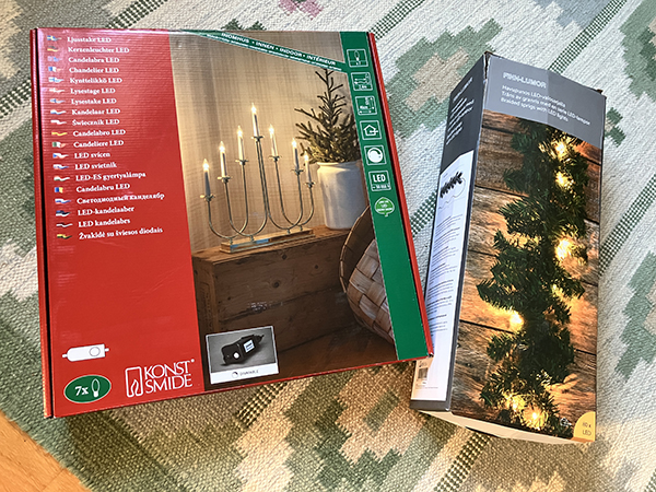 Adventssljusstake och ljusslinga