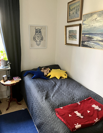 Gästsängen med överkast