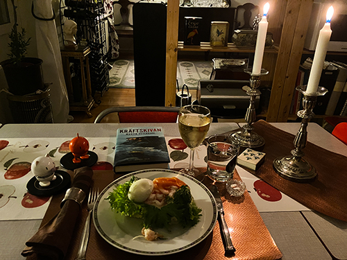 Smörgåstårta riesling Hopptisarna Kräftskivan och levande ljus